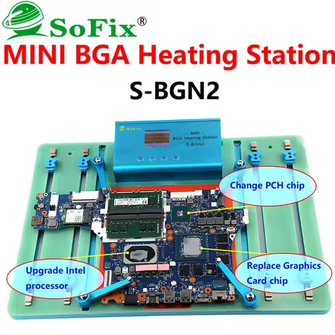 SoFix S-BGN2 Mini BGA Heating Station For Macbook Logic Motherboard Soldering Welding T2 Chip Glue R