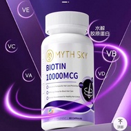 Mythsky Biotin Nutrition Hair Follicles Strengthen Hair Roots Nourish Glow White Hair Black Bright H