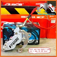 Full combo (Frando Pig 4pis Silver + cnc pas + 95cm 45 degree stainless steel disconnector oil wire)