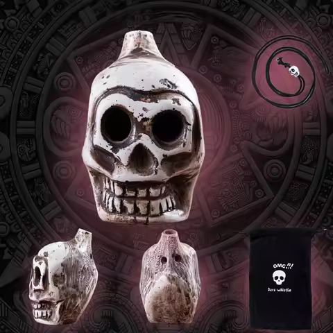 Aztec Skull Whistle, Creepy Loud Human Scream War Death Whistle, High Decibels Sounding Aztec Whistl