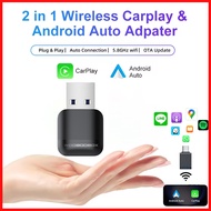 Mini Wireless CarPlay Android Auto 2in1 Smart Dongle For OEM Wired CarPlay To Wireless Box USB Type 