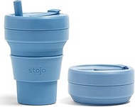 Stojo Biggie Silicone Collapsible Cup, 16oz/470ml, Steel
