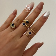 YX Vintage Sunburst Ring Y2K Aesthetic Party Accessory Funky Chunky Jewelry For Women Trendy Stackab