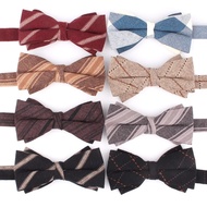 Cotton Bowtie Casual Bow tie For Men Women Adult Bow Ties Cravats Male Plaid Bow knot For Party Wedding Black Striped Bowties