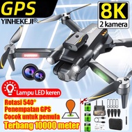 Jarak tempuh 500w km YINGHEKEJI drone kamera jarak jauh 8K high-definition dual kamera GPS 360 ° penghindaran rintangan pengembalian otomatis 3 baterai lipat cocok untuk pemula(MINI drone Drone kamera Drone GPS kamera drone gps murah promo)