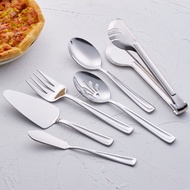 【Hot Sale】Stainless Steel Serving Cutlery Set Thickened Big Spoon Fork Colander Cake Knife Shovel Salad Fork Butter Knife Set (3 Color Option)
