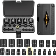 19-Piece External Torx Plus Socket Set, Ultimate Star Socket Set, 6 Point EP Socket 1/2'' 3/8'' 1/4'