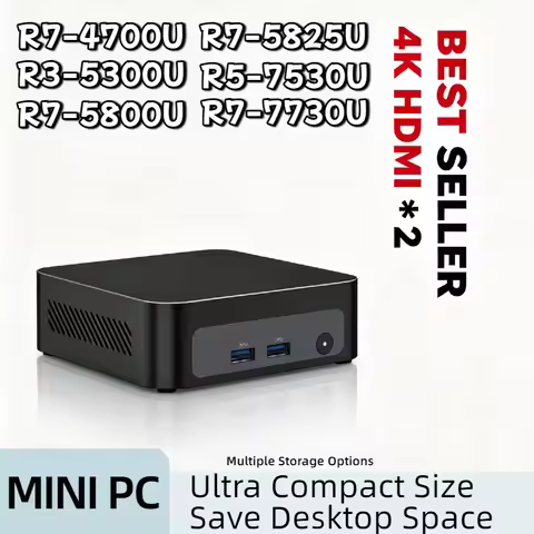 PHX18 Mini PC Ryzen 5 6600U 6C 12T LPDDR5 16G Dual 2.5G LAN WiFi6 BT5.2 Dual M.2 4K Triple Display O