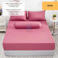 13 Plain Colour Cadar Bedsheet (Single Super Single 2in1 Queen King 4in1) Size Fitted Bedsheet Sarun