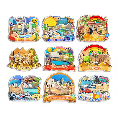 Cairo Hurghada Alexandria Sharm El Sheikh Luxor Egypt Fridge Magnet Travel Souvenir Gift Handmade