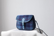 Harris Tweed 羊毛拼接真皮馬鞍包 秋冬暖心側背包
