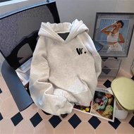 2024 Heavyweight 500G Trendy Print Loose Lazy Autumn Fleece Lining Men Women Hooded Sweatshirt cde91