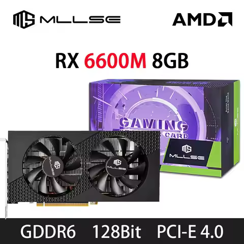 MLLSE AMD GDDR6 Placa de vídeo Radeon RX6600M 8GB Gaming 128Bit PCI-E 4.0×8 GPU Video Cards Graphics