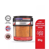 HEXA HALAL American 4 In 1 BBQ  Steak Seasoning Cajun Garlic Salt Lemon Pepper 85gm Bottle
