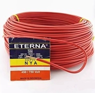 kabel eterna nya 1x15 mm kabel listrik tembaga instalasi tunggal - merah 1 meter