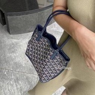 （法國代購）GOYARD 藍色 Anjou mini 子母袋 雙面 皮革內裏 小款 托特包 購物包