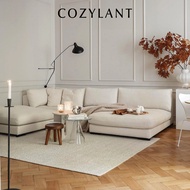 Cozylant Claudia Fabric Sofa / U Shape Sofa / Modular Sofa / Linen / White / Minimalist Nordic