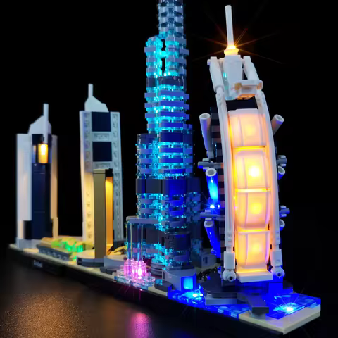 LYBMTWF LED Lighting Kit Compatible with Lego 21052 Architecture Dubai Building Blocks Model(NOT Inc