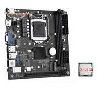 ITX H61 Desktop Motherboard +I3-2130 CPU LGA 1155 PCB Desktop Board Kits Support Up to 16GB DDR3 1600MHz RAM Slots 100M Network Card