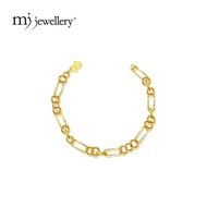 MJ Jewellery 375/9K Gold Figaro Bracelet T040