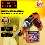 SYK Black Decker AS36LN Cordless Screwdriver Drill Lithiumion Power Tools Hand Drill Mesin Drill Kayu
