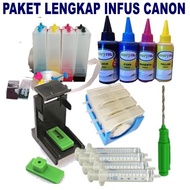 Paket lengkap infus printer Canon tinta refill tabung dumper kit bor
