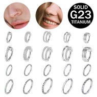 G23 Titanium Nose Ring Cubic Zircon Septum Ring 16G Nostril Piercing 1 Pc Daith Helix Piercing Ring