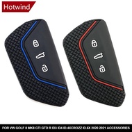 HOTWIND Silicone Car Key 3 Button Key Cases Cover Keychain Protection For VW Golf 8 Mk8 GTI GTD R ID3 ID4 ID.4XCROZZ ID.6X 2020 2021 Accessories K4V9