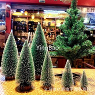 10cm 20cm 25cm 30cm Christmas Tree Mini Pine Tree With Wood Base DIY Home Table Top Decor