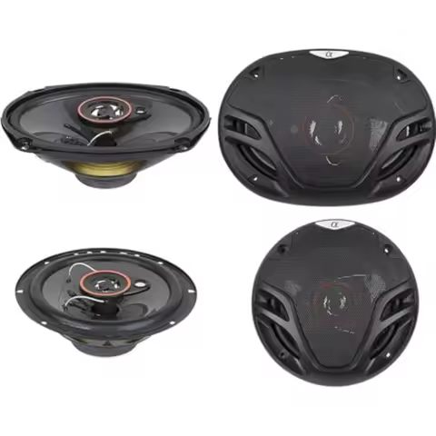 Car audio door speakers: 6.5 350W max 3-way + 6x9 500W max 3-way coaxial, 4 ohms, premium quality bl