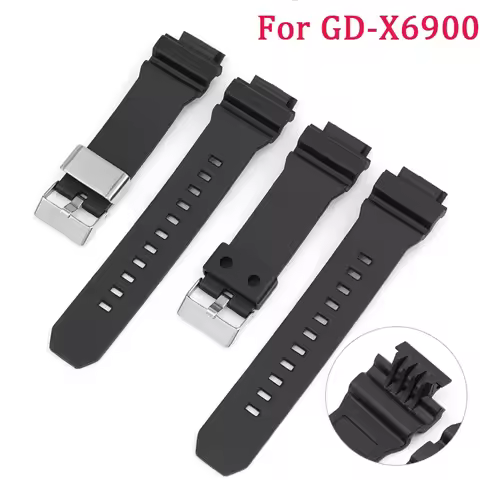 TPU Rubber Strap for Casio G-shock GD-X6900 Black Dedicated Interface Watch Band Men Sport Silicone 