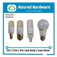 E27 / E14 / Plc  Led Bulb /  Led Stick (Daylight / Warm White) Led Bulb Putih