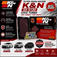 RACING AIR FILTER K&N CIVIC TURBO CRV TURBO CRV GEN 5 33 5145 KNN Original