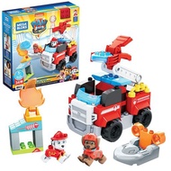 MEGA BLOKS Paw Patrol Marshall's City Fire Rescue Toy Building Set With 32 Jr. Bricks, Marshall and
