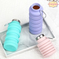 CEYOU Collapsible Water Bottle, Silicone 17oz Foldable Water Bottle, Portable BPA Free Leakproof Wit