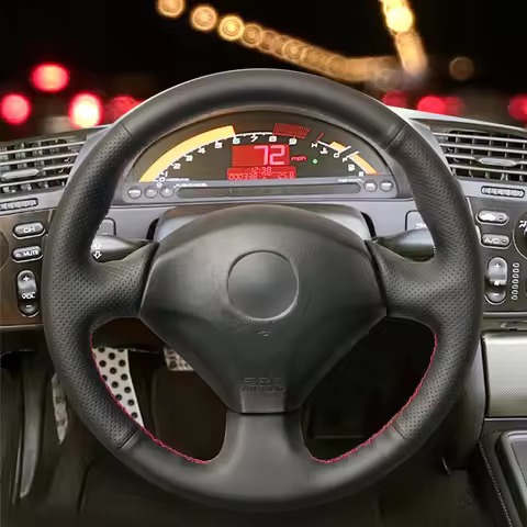 Genuine Nappa Leather Braid On The Steering Wheel Cover for Honda Accord Euro R S2000 2000-2008 DIY 