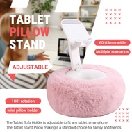 [dar]-Adjustable for Pillow Stand Reading Support with Fuzzy Bowl 360° Phone Holder for Bed