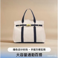 [Malaysia Spot]ZOCY 0HWK READY STOCK Canvas Bag Women 2025 New Style High-End Niche Design Contrast 