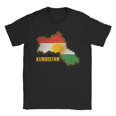 Kurdistan Map Kurdish flag T-Shirt Fashion T Shirts Short Sleeves Y2K Retro Tshirt Summer Cotton O N