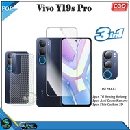 3IN1 Clear Tempered Glass with Camera Hole Vivo Y19s Pro Y19s Y19s GT Iqoo Z7 Z7x Z10 Z10x 5G 11 5G 