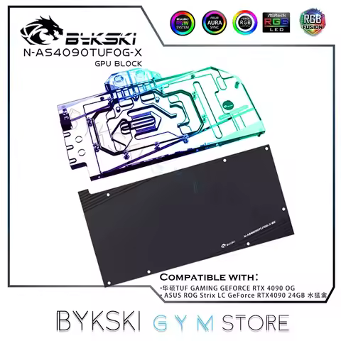 Bykski 4090 TUF Water Block Nvida ASUS ROG Strix LC GeForce RTX 4090 OG GPU Watercooler 5V/12V RGB S