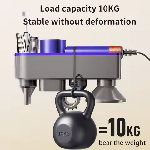Magnetic Storage Stand for Dyson Hair Dryer HD16 HD08 Wall Mount Holder with No Drill Cable Reel