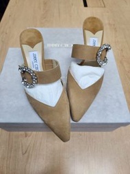 Jimmy Choo 水晶扣麂皮穆勒鞋