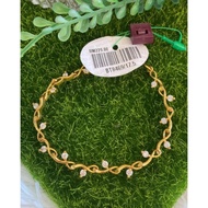 CZ Olive Leaf Vines Bracelet Gold Plated (BT5065)