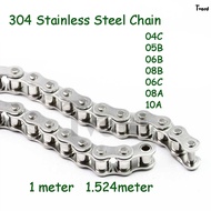 Single Row Chain 304 Stainless Steel 04C 05B 06B 08B 06C 08A 10A 1/1.524Meter Drive Chain Roller Cha
