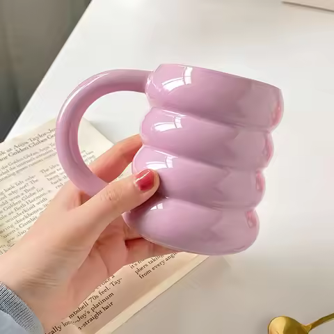 Girl Heart Mug Ceramic Ins Style Cute Office Coffee Cup Milk Cup