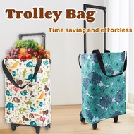 Trolley Bag Foldable Grocery Trolley Shopping Travel Luggage Bag with Wheels