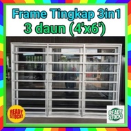 (ready stock) 3 daun(4ft x 6ft)frame Tingkap 3in1 ready stock