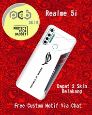 Garskin Hp Realme 5i Motif Rog Phone white  - Free Custom Via Chat