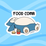 SSKAIT Pokemon Snorlax - Food Coma Funny Mood Waterproof Die cut Sticker